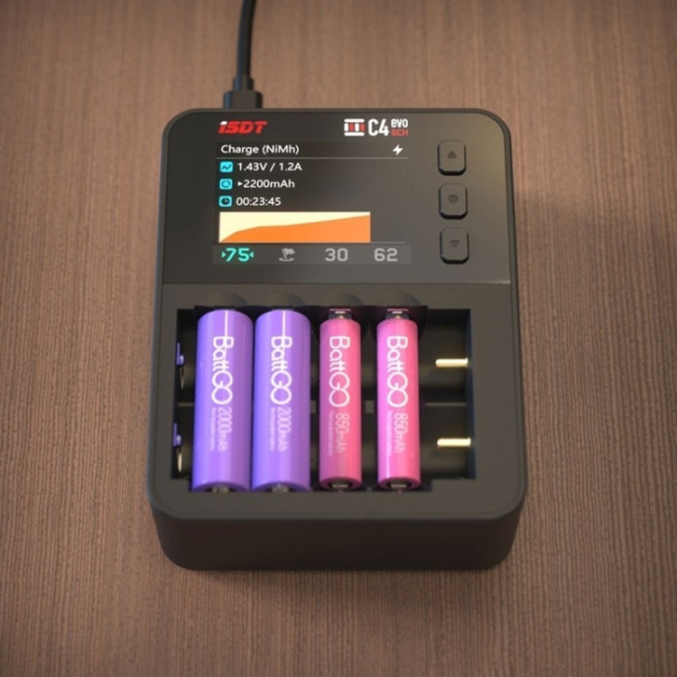 ISDT C4 EVO NiMH/NiCd Cylindrical Lithium Battery Smart Charger(Black) - free shipping - PMC Jewellery - Order now!