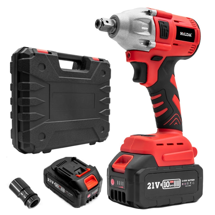 HILDA Motorized Wrenches Lithium Repair Parts With 22mm Socket, EU Plug, Model: Red With 2 Battery+1 Charger(3000mAh) - Screws by HILDA | Online Shopping South Africa | PMC TechLife | Buy Now Pay Later Mobicred