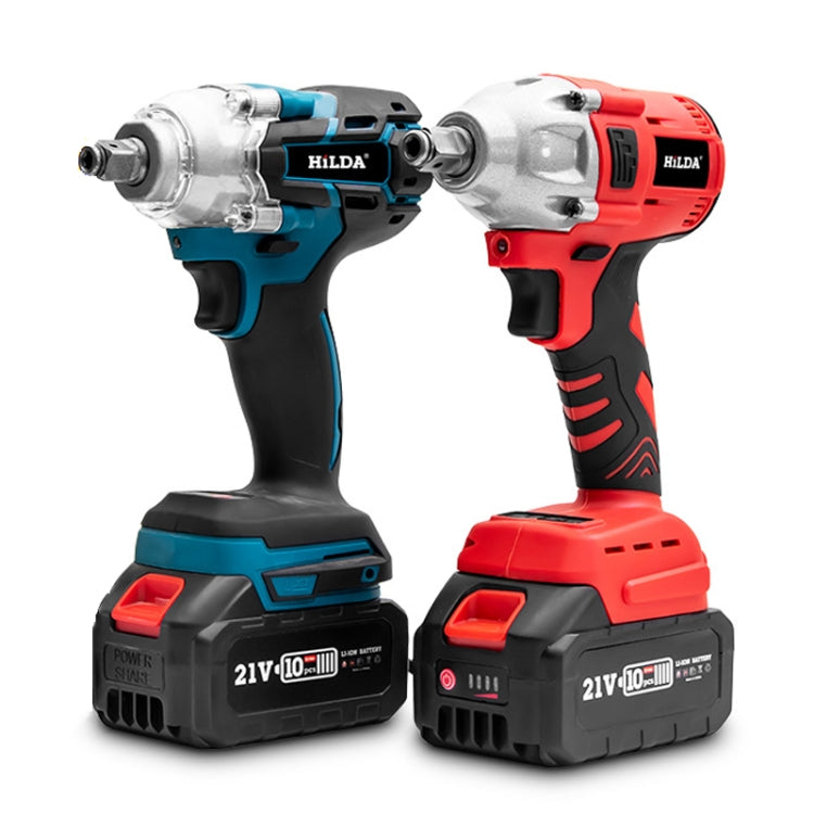 HILDA Motorized Wrenches Lithium Repair Parts With 22mm Socket, EU Plug, Model: Red With 2 Battery+1 Charger(3000mAh) - Screws by HILDA | Online Shopping South Africa | PMC TechLife | Buy Now Pay Later Mobicred