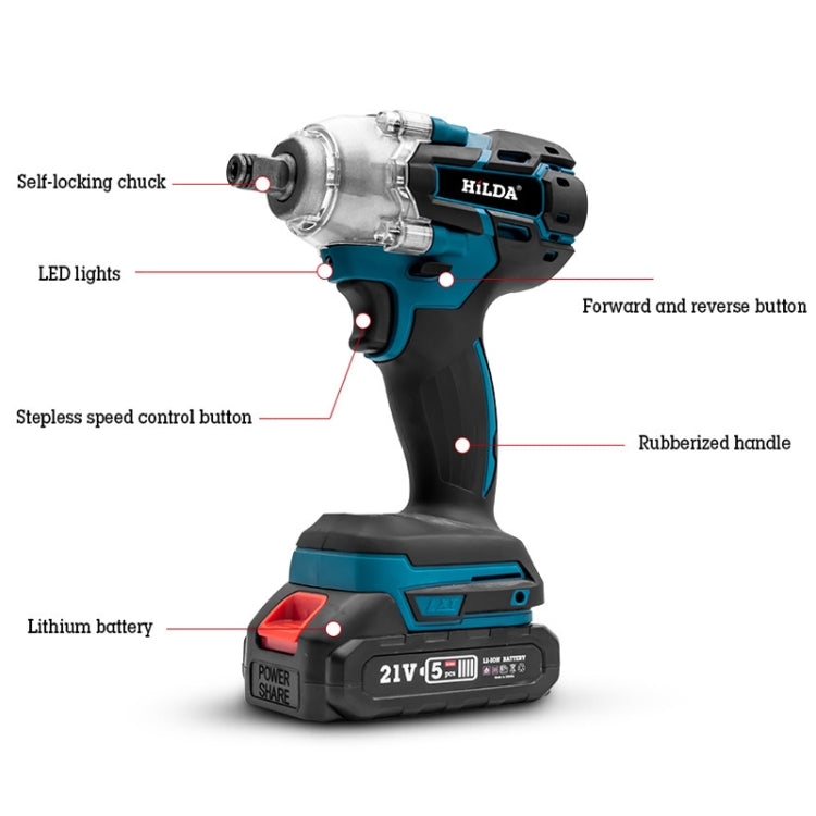 HILDA Motorized Wrenches Lithium Repair Parts With 22mm Socket, US Plug, Model: Blue With 1 Battery+1 Charger(3000mAh) - free shipping - PMC TechLife - Order now!