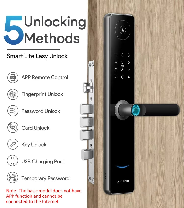 A60 Smart Fingerprint Password Door Lock With Doorbell, Spec: Tuya APP Version Gold - Door Lock by PMc TechLife | Online Shopping South Africa | PMc TechLife | Buy Now Pay Later Mobicred