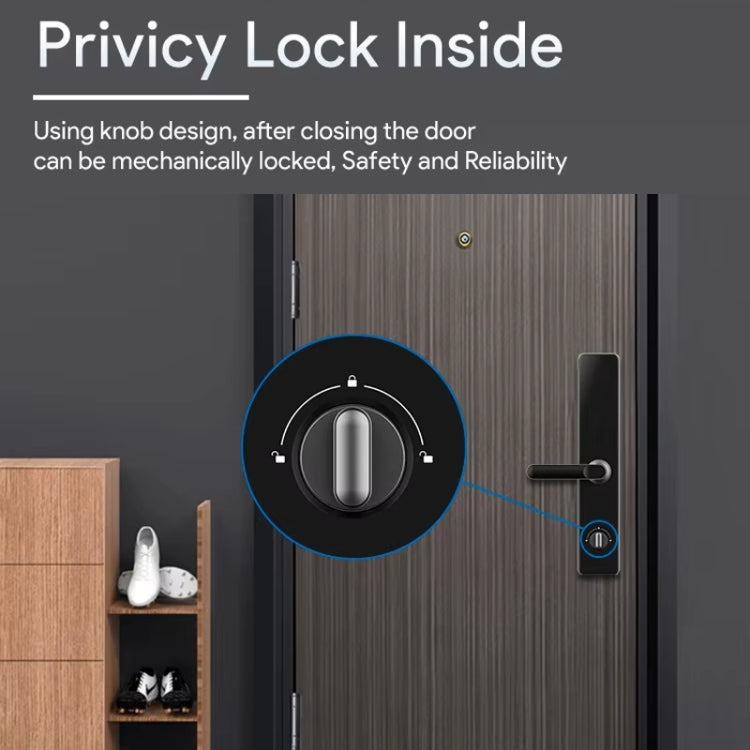 A60 Smart Fingerprint Password Door Lock With Doorbell, Spec: Tuya APP Version Gray - Door Lock by PMc TechLife | Online Shopping South Africa | PMc TechLife | Buy Now Pay Later Mobicred