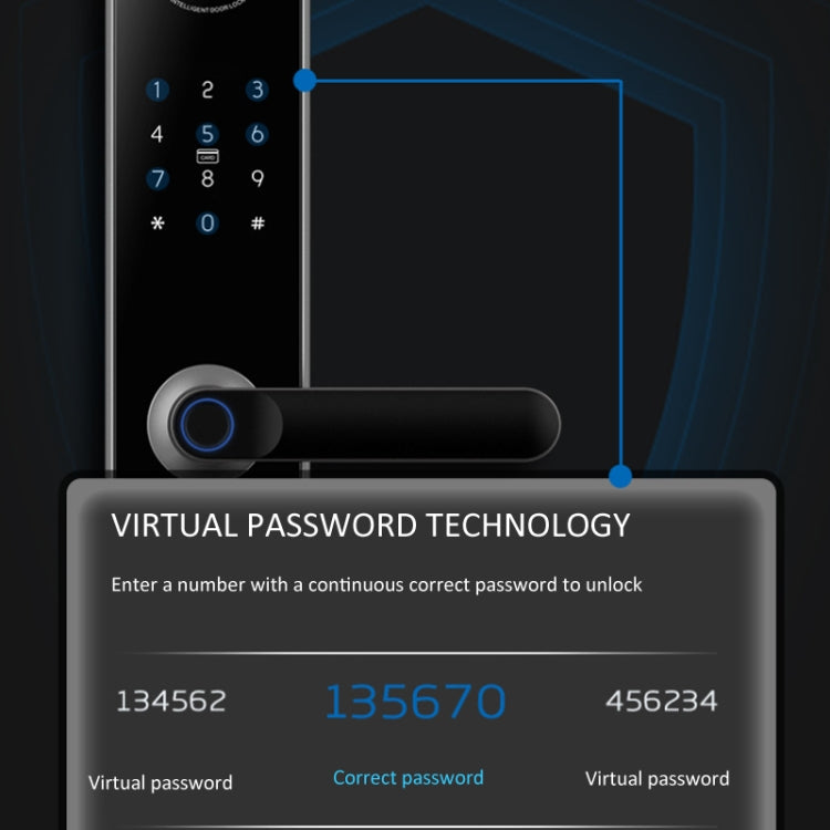 A60 Smart Fingerprint Password Door Lock With Doorbell, Spec: Tuya APP Version Gold - Door Lock by PMc TechLife | Online Shopping South Africa | PMc TechLife | Buy Now Pay Later Mobicred