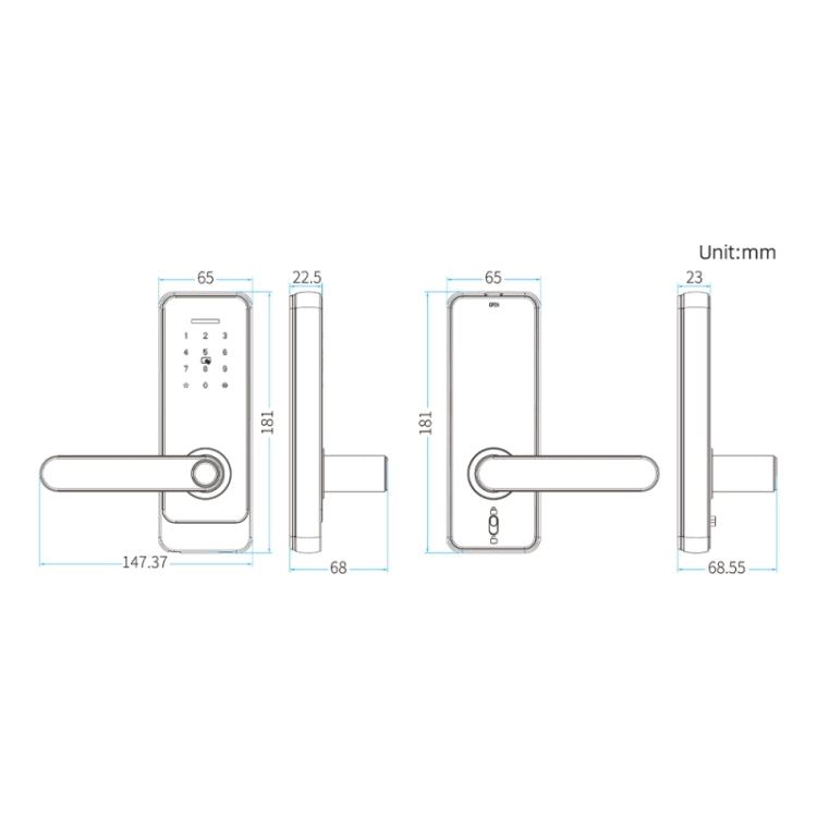 C89 Smart Fingerprint Password Lock Home Indoor Door TUYA System Lock(Black) - free shipping - PMc TechLife - Order now!