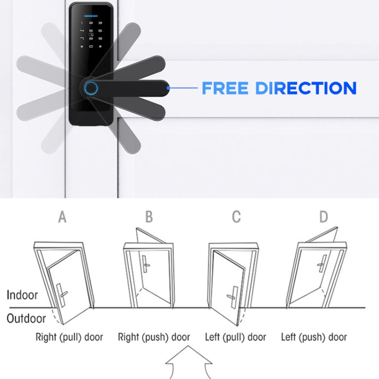 C89 Smart Fingerprint Password Lock Home Indoor Door TUYA System Lock(Black) - free shipping - PMc TechLife - Order now!