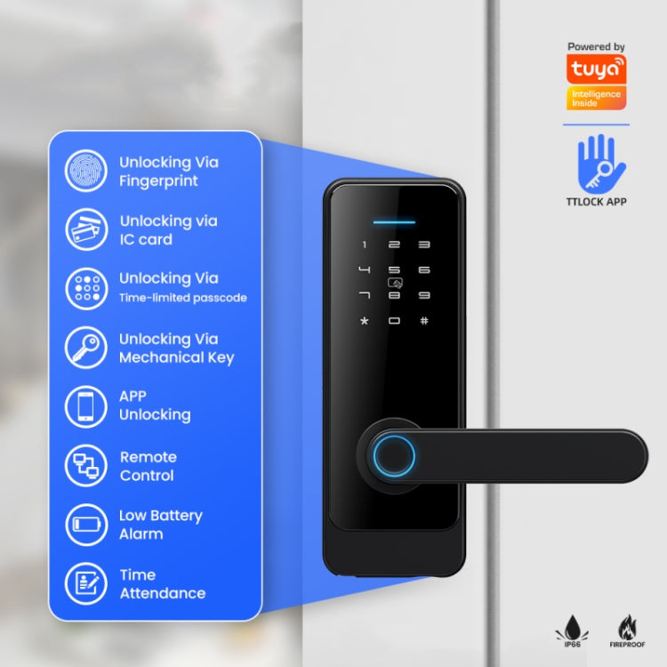 C89 Smart Fingerprint Password Lock Home Indoor Door TUYA System Lock(Silver) - Door Lock by PMc TechLife | Online Shopping South Africa | PMc TechLife | Buy Now Pay Later Mobicred
