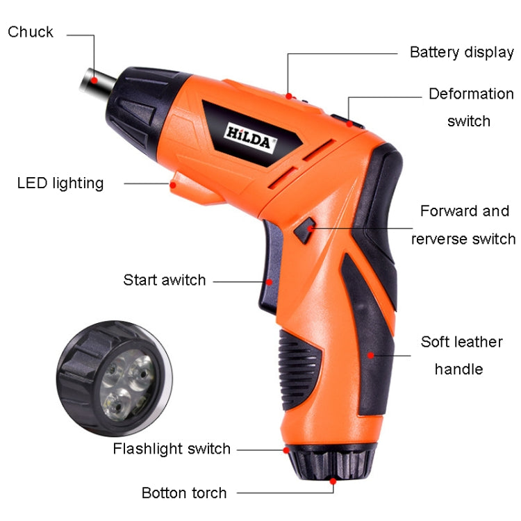 HILDA 47pcs /Set Multi-Function Li-Ion Screwdriver Mini Screwdriver(White) - Screws by HILDA | Online Shopping South Africa | PMc TechLife | Buy Now Pay Later Mobicred