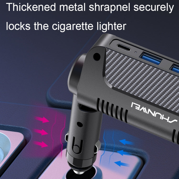 SHUNWEI SD-1920 120W PD18W+5A 3-Port USB Car Multifunctional Rotatable Fast Charger(Black) - Car Charger by SHUNWEI | Online Shopping South Africa | PMC TechLife | Buy Now Pay Later Mobicred