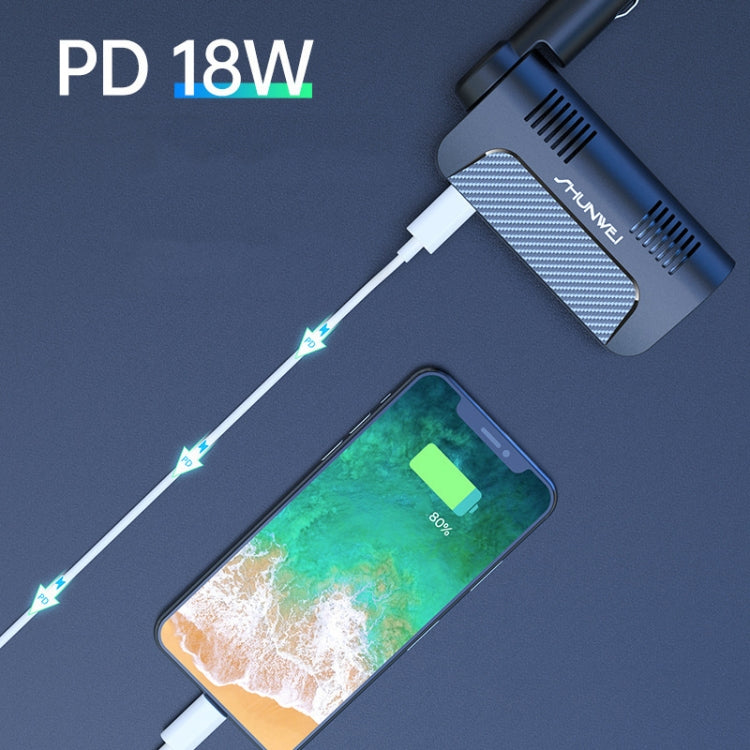 SHUNWEI SD-1920 120W PD18W+5A 3-Port USB Car Multifunctional Rotatable Fast Charger(Black) - Car Charger by SHUNWEI | Online Shopping South Africa | PMC TechLife | Buy Now Pay Later Mobicred