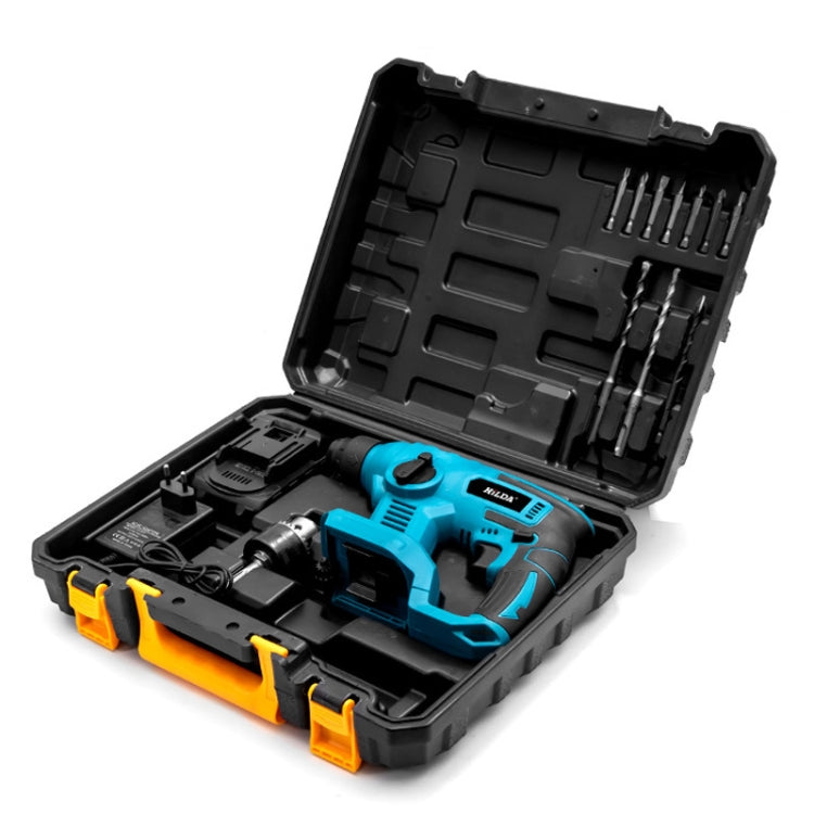 HILDA 12pcs /Set Li-Ion Power Hammer Electrical Impact Drill, Model: 1 Battery+1 Charger EU Plug - free shipping - PMc TechLife - Order now!