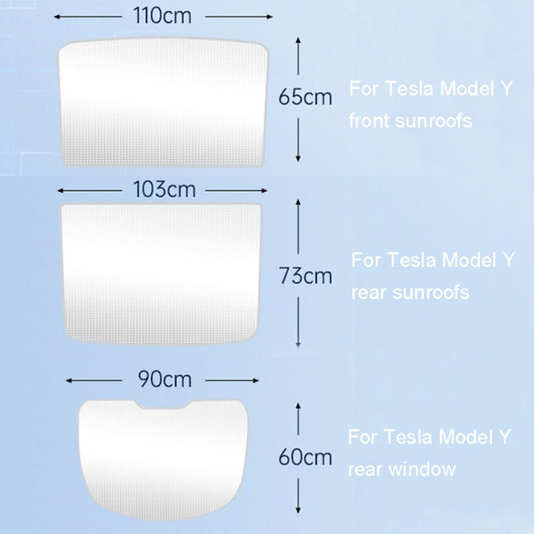 3pcs /Set For Tesla Model Y Ice Crystal Sunshade Car Roof Front And Rear Sunroof Shade(Beige) - Window Foils & Solar Protection by PMC TechLife | Online Shopping South Africa | PMC TechLife | Buy Now Pay Later Mobicred