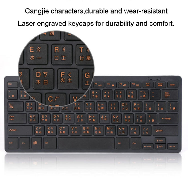 Cangjie Code Keyboard Traditional Chinese Annotated Wireless Keyboard 2.4G Wireless Connection Keyboard(Black) - Wireless Keyboard by PMC TechLife | Online Shopping South Africa | PMC TechLife