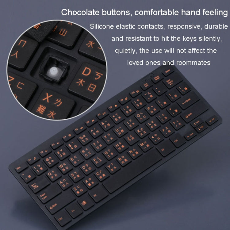 Cangjie Code Keyboard Traditional Chinese Annotated Wireless Keyboard 2.4G Wireless Connection Keyboard(Black) - Wireless Keyboard by PMC TechLife | Online Shopping South Africa | PMC TechLife
