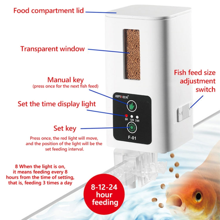 XINMA F-01 400ml Fish Tank Automatic Feeding Device Aquarium Intelligente Timing High-capacity Fish Feeder - Feeders by XINMA | Online Shopping South Africa | PMC TechLife | Buy Now Pay Later Mobicred