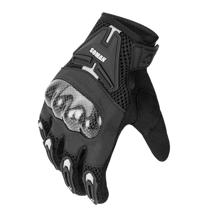 SOMAN Motorcycle Riding Anti-fall Breathable Anti-slip Carbon Fiber Gloves, Size: M(Black) - free shipping - PMC TechLife - Order now!