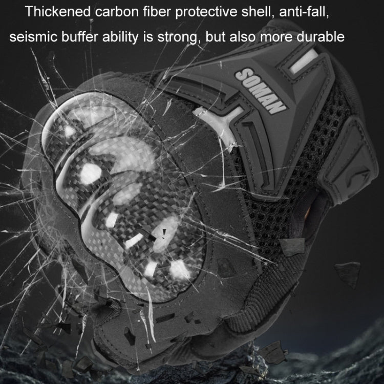 SOMAN Motorcycle Riding Anti-fall Breathable Anti-slip Carbon Fiber Gloves, Size: M(Black) - free shipping - PMC TechLife - Order now!