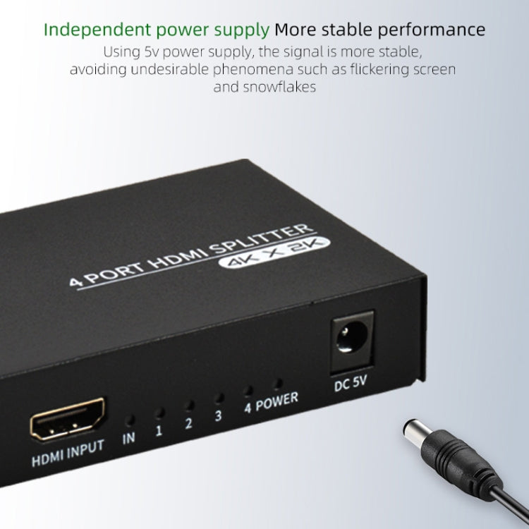 FJGEAR FJ-SM4K104 HD Audio/Video Splitter HDMI 1 In 4 Splitter(EU Plug) - free shipping - PMC Jewellery - Order now!