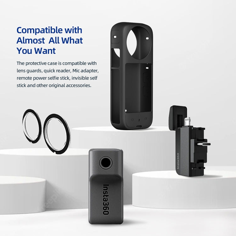 For Insta360 X3 AMagisn Body Silicone Protective Cover, Style: Lens Case (Black) - free shipping - PMC TechLife - Order now!