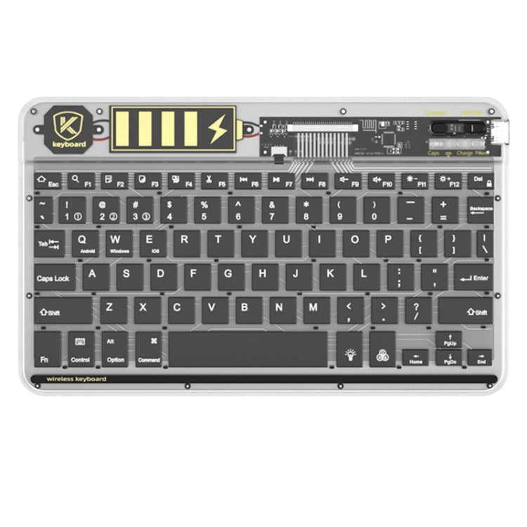 Transparent Lighting Bluetooth Keyboard 10 Inch Wireless Silent Keypad(Black) - Universal Keyboard by PMC TechLife | Online Shopping South Africa | PMC TechLife