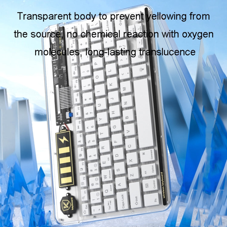 Transparent Lighting Bluetooth Keyboard 10 Inch Wireless Silent Keypad(Pink) - Universal Keyboard by PMC TechLife | Online Shopping South Africa | PMC TechLife