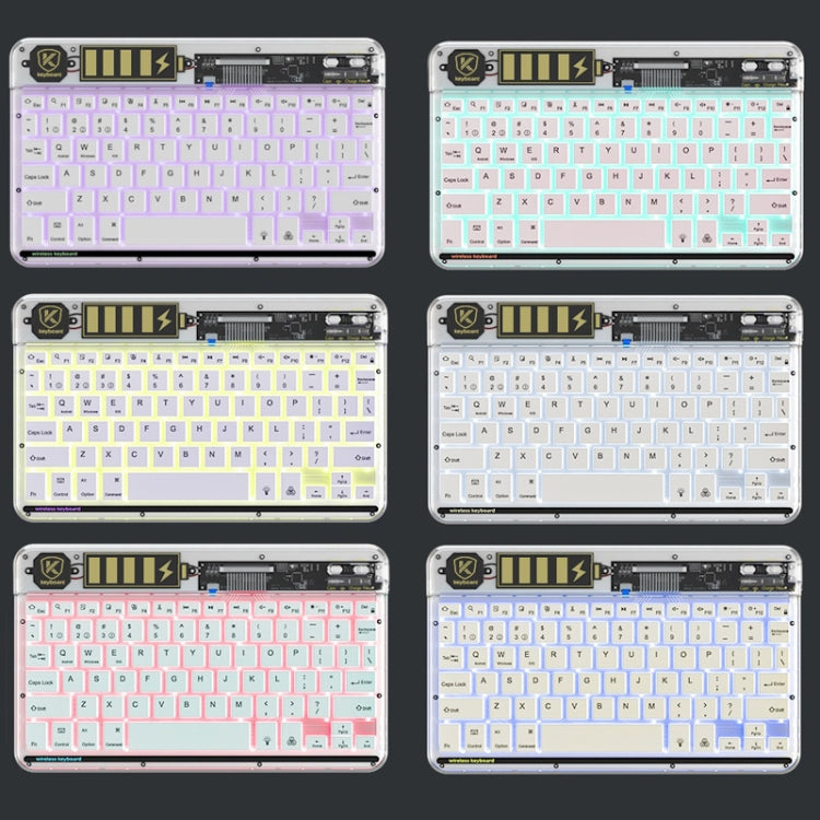 Transparent Lighting Bluetooth Keyboard 10 Inch Wireless Silent Keypad(Pink) - Universal Keyboard by PMC TechLife | Online Shopping South Africa | PMC TechLife
