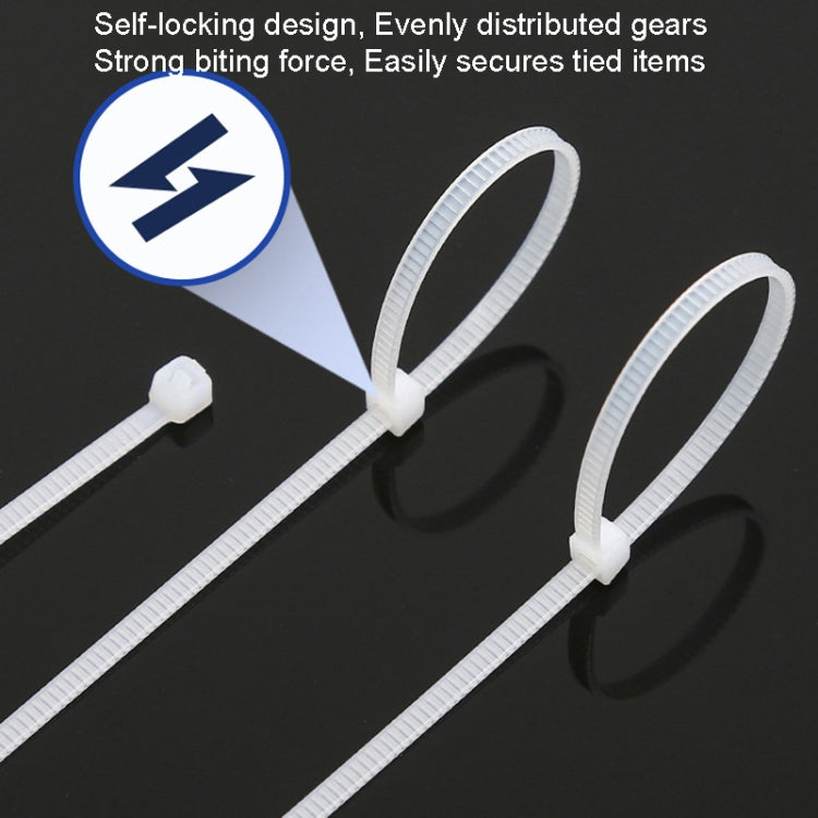 100pcs /Pack 8x600mm National Standard 7.6mm Wide Self-Locking Nylon Cable Ties Plastic Bundle Cable Ties(White) - free shipping - PMC Jewellery - Order now!