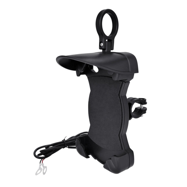 Motorcycle Sunshade Rainproof Mobile Phone Holder, Shape: Charging Handlebar Holder 18W (QC3.0) - Holder by PMC TechLife | Online Shopping South Africa | PMC TechLife | Buy Now Pay Later Mobicred