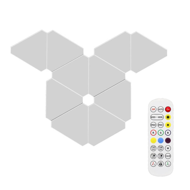 10pcs /Set Triangle Splicing Intelligent Sound Control Quantum Light Atmosphere Lighting With Remote Control, US Plug(WiFi Model) - Novelty Lighting by PMC TechLife | Online Shopping South Africa | PMC TechLife | Buy Now Pay Later Mobicred