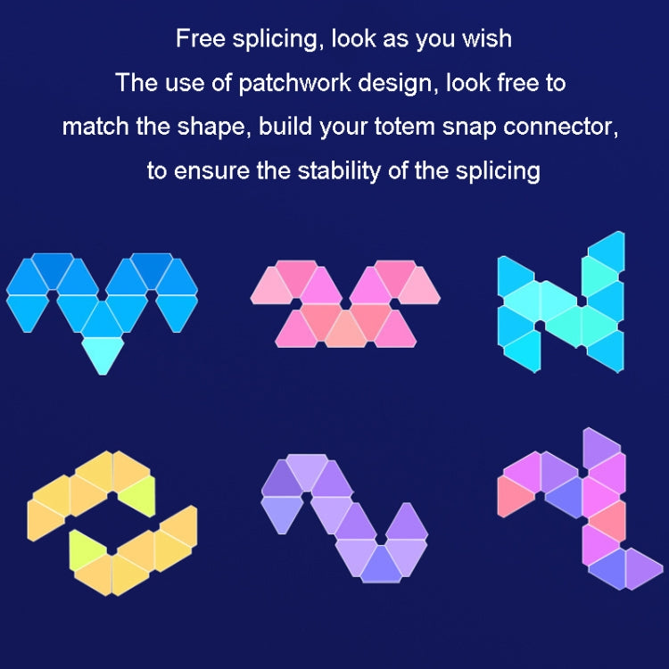 10pcs /Set Triangle Splicing Intelligent Sound Control Quantum Light Atmosphere Lighting With Remote Control, US Plug(WiFi Model) - Novelty Lighting by PMC TechLife | Online Shopping South Africa | PMC TechLife | Buy Now Pay Later Mobicred