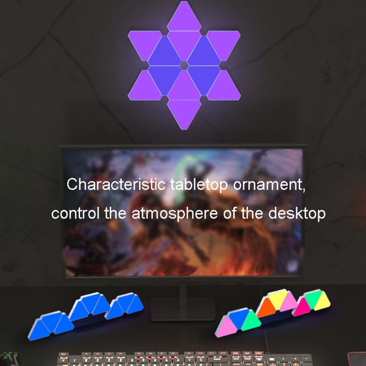 10pcs /Set Triangle Splicing Intelligent Sound Control Quantum Light Atmosphere Lighting With Remote Control, US Plug(WiFi Model) - Novelty Lighting by PMC TechLife | Online Shopping South Africa | PMC TechLife | Buy Now Pay Later Mobicred