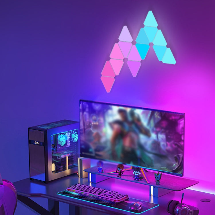 10pcs /Set Triangle Splicing Intelligent Sound Control Quantum Light Atmosphere Lighting With Remote Control, US Plug(WiFi Model) - Novelty Lighting by PMC TechLife | Online Shopping South Africa | PMC TechLife | Buy Now Pay Later Mobicred