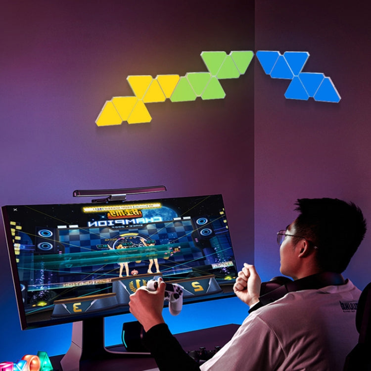 10pcs /Set Triangle Splicing Intelligent Sound Control Quantum Light Atmosphere Lighting With Remote Control, US Plug(WiFi Model) - Novelty Lighting by PMC TechLife | Online Shopping South Africa | PMC TechLife | Buy Now Pay Later Mobicred