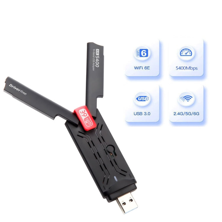 AX5400M 2.4G/5G/6G WIFI 6E Standard USB 3.0 Network Card WIFI Transmitter Receiver(Red) - free shipping - PMC Jewellery - Order now!