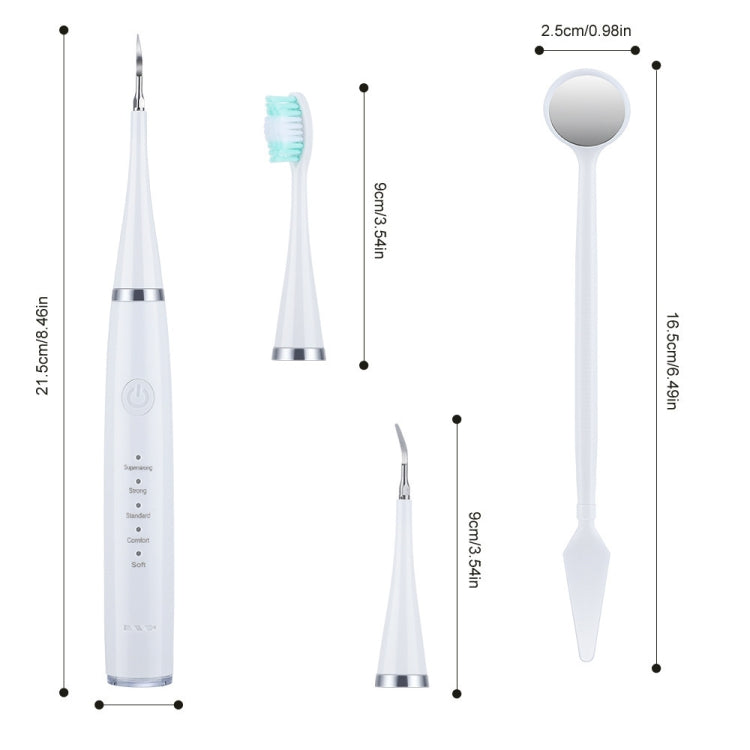 6 In 1 Electric Dental Scaler Calculus Removal Teeth Cleaning Set, Color: White Exclusive - Oral Irrigators by PMC TechLife | Online Shopping South Africa | PMC TechLife | Buy Now Pay Later Mobicred