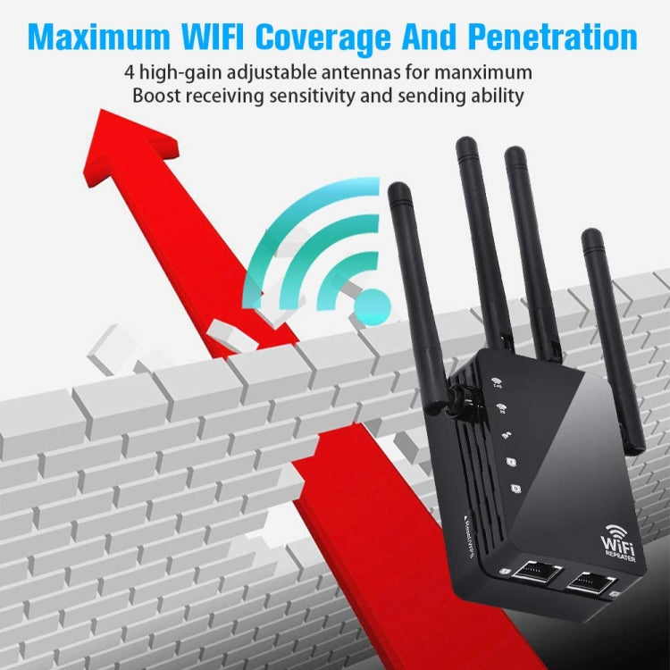 5G/2.4G 1200Mbps WiFi Range Extender WiFi Repeater With 2 Ethernet Ports EU Plug White - Broadband Amplifiers by PMC Jewellery | Online Shopping South Africa | PMC Jewellery | Buy Now Pay Later Mobicred