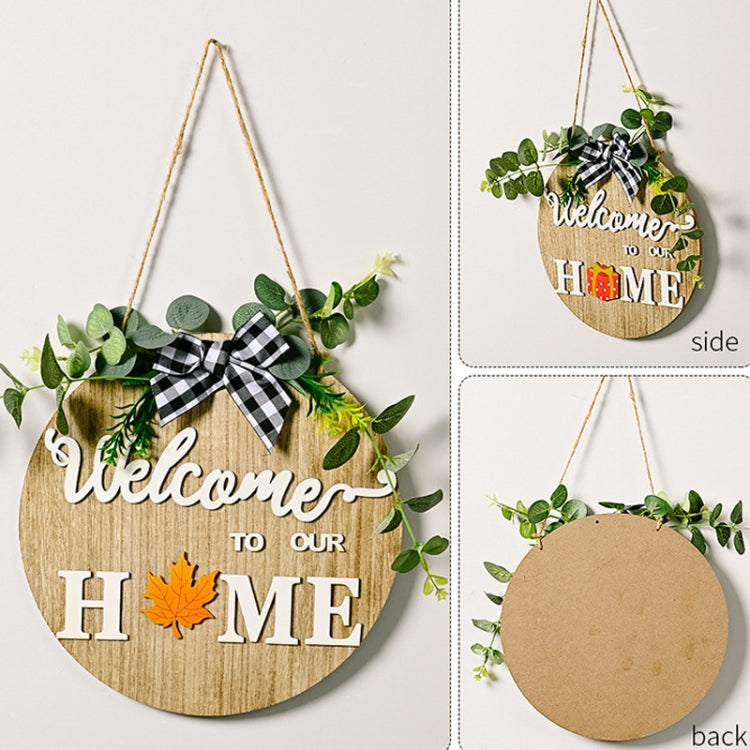 Stereoscopic DIY Home Wooden Round Welcome Door Sign Pendant Wreaths Wall Hanging Decor - Holiday Decorations by PMc TechLife | Online Shopping South Africa | PMc TechLife | Buy Now Pay Later Mobicred