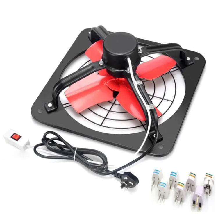 12 -inch Single Grilles Kitchen Exhaust Fan Wall Window Fan High Power Industrial Extractor Fume Space Extractor Hood,CN Plug - free shipping - PMC TechLife - Order now!