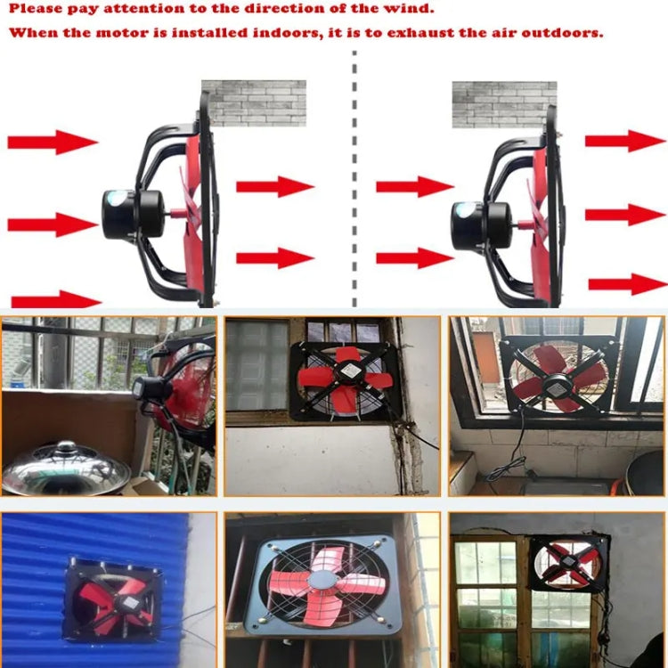 12 -inch Single Grilles Kitchen Exhaust Fan Wall Window Fan High Power Industrial Extractor Fume Space Extractor Hood,CN Plug - free shipping - PMC TechLife - Order now!