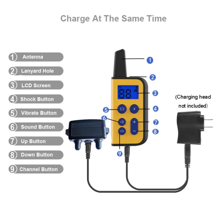 800m Remote Control Dog Trainer Stop Barker Electrical Shock Vibration Pet Collar(Black) - Training Aids by PMC TechLife | Online Shopping South Africa | PMC TechLife | Buy Now Pay Later Mobicred