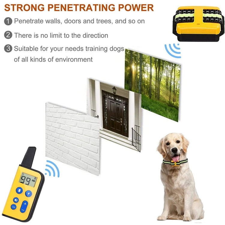 800m Remote Control Dog Trainer Stop Barker Electrical Shock Vibration Pet Collar(Khaki) - Training Aids by PMC TechLife | Online Shopping South Africa | PMC TechLife | Buy Now Pay Later Mobicred