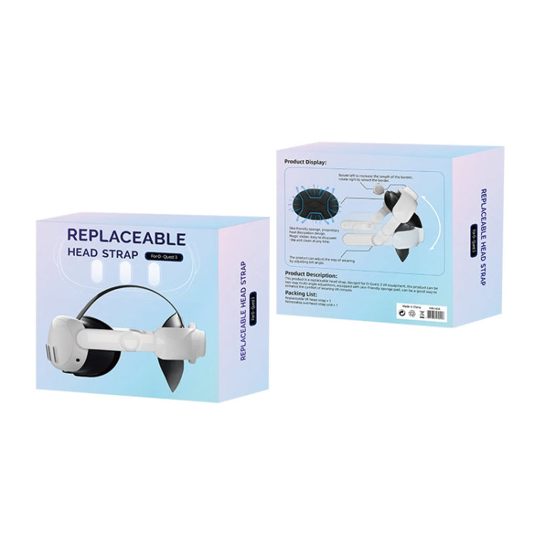 For Meta Quest 3 VR  iplay Head Strap Reduce Pressure Adjustable Headband(White) - VR Accessories by PMC TechLife | Online Shopping South Africa | PMC TechLife