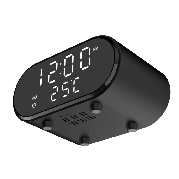 15W LED Mirror Wireless Charger Desktop Multifunctional Mini Clock(Black) - free shipping - PMC Jewellery - Order now!