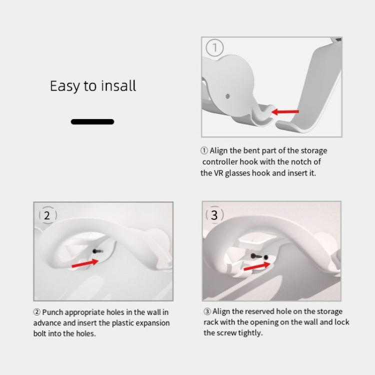 iplay Universal VR Wall-mounted Storage Bracket  For Oculus Quest 3/2 Pico 4/3 PS5 VR(White) - free shipping - PMC TechLife - Order now!