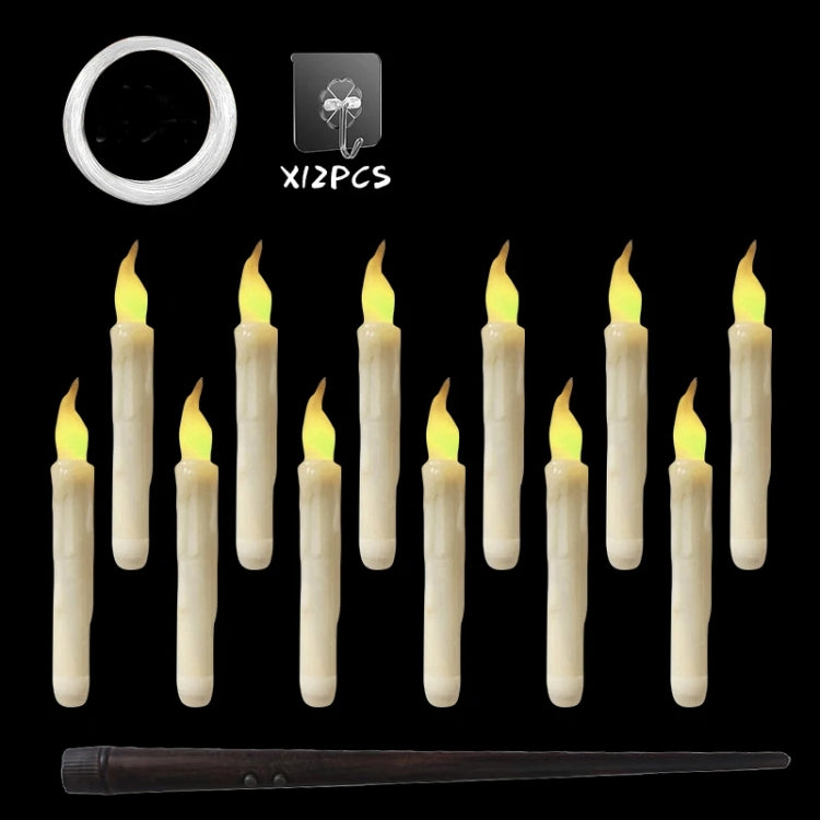 12pcs /Set LED Floating Candles Lights With Remote Control Christmas Halloween Decoration, Style: Glossy Magic Wand(Yellow Flash) - Halloween Decoration Lamps by PMc TechLife | Online Shopping South Africa | PMc TechLife | Buy Now Pay Later Mobicred