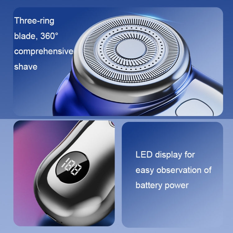 Three-Ring Knife Mesh Electric Men Shaver Travel Portable Mini Shaver, Color: Digital Display Green - Shavers & Accessories by PMC TechLife | Online Shopping South Africa | PMC TechLife | Buy Now Pay Later Mobicred