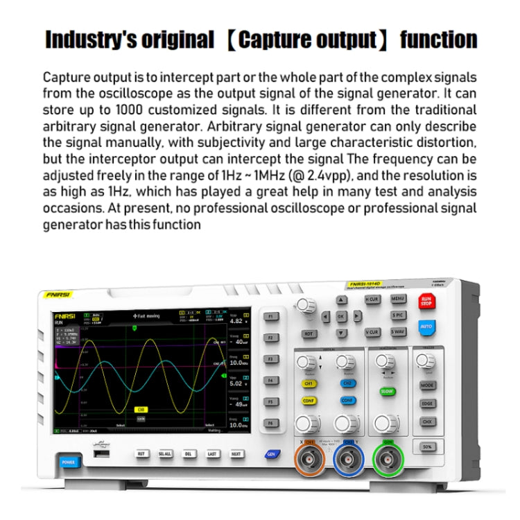 FNIRSI 2 In 1 Dual-Channel 100M Bandwidth Digital Oscilloscope 1GS Sampling Signal Generator, EU Plug 1014D +P4100 Probe - free shipping - PMC Jewellery - Order now!