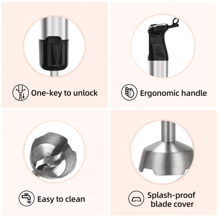 5-in-1 600W Multifunctional  Electric Blender Stainless Steel Food Cooking Stick EU Plug - Stirrer & Squeezer by PMC TechLife | Online Shopping South Africa | PMC TechLife | Buy Now Pay Later Mobicred