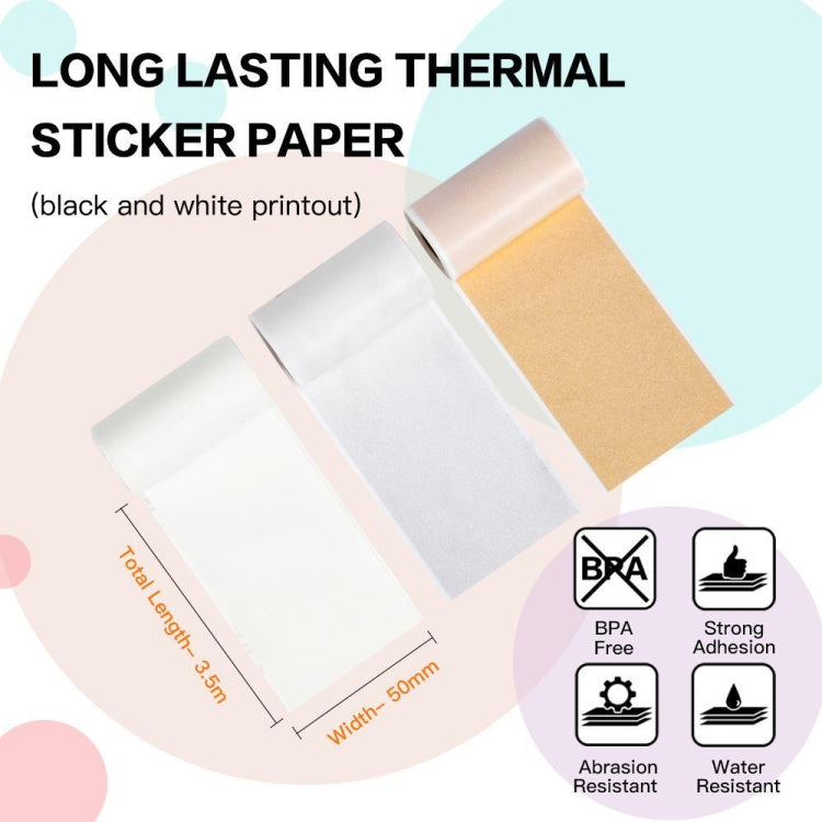 For Phomemo M02 / M02S / M02Pro 3rolls /Pack Transparent / Translucent / Gold Powder Black Letter Thermal Label Printing Paper - Printing Paper by Phomemo | Online Shopping South Africa | PMC TechLife | Buy Now Pay Later Mobicred