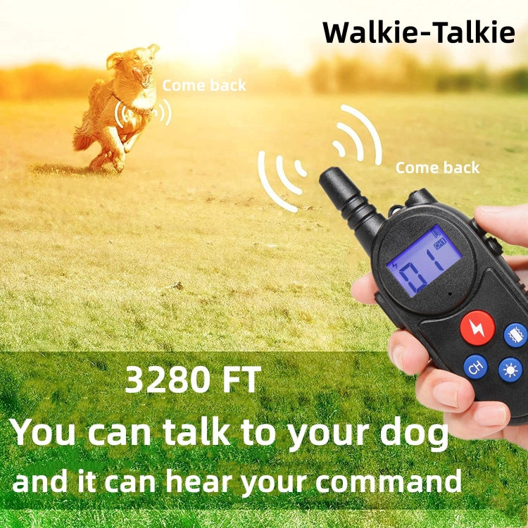 1000m Remote Control Intercom Dog Trainer Electric Shock Vibration Stop Barker(Black) - free shipping - PMC TechLife - Order now!