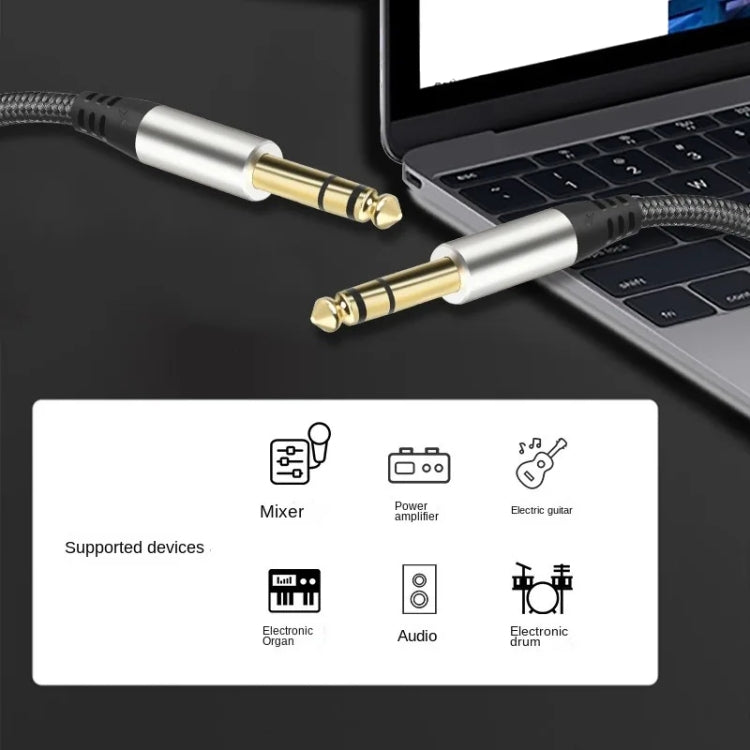 10m Audio Mixing Console Amplifier Drum Connection Cable 6.35MM Male To Male Audio Cable 28AWG OD4.0MM(Silver) - Microphone Audio Cable & Connector by PMC TechLife | Online Shopping South Africa | PMC TechLife | Buy Now Pay Later Mobicred